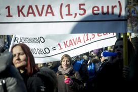 protest stavka Ljubljana Sviz