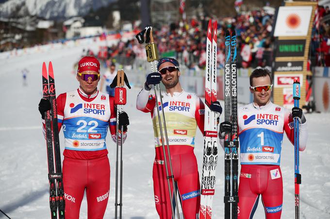 Aleksander Bolšunov, Hans Crister Holund in Sjur Roethe. | Foto: Reuters