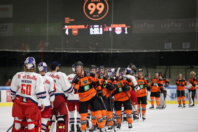 Graz 99ers | Gradec Kena Ograjenška ima po treh tekmah drugega dela maksimalen izkupiček točk. Tokrat je s 4:1 premagal Salzburg. | Foto Sportida