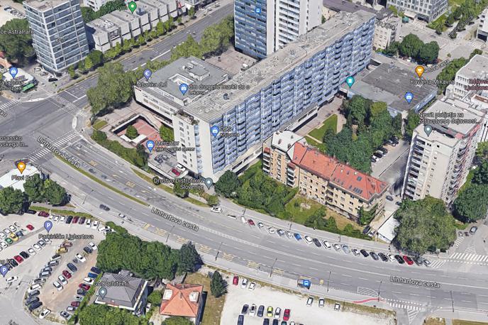 Linhartova cesta | Na Linhartovi cesti se bodo kmalu začela obsežna prenovitvena dela. Cesto naj bi prenavljali osem mesecev. | Foto Google maps