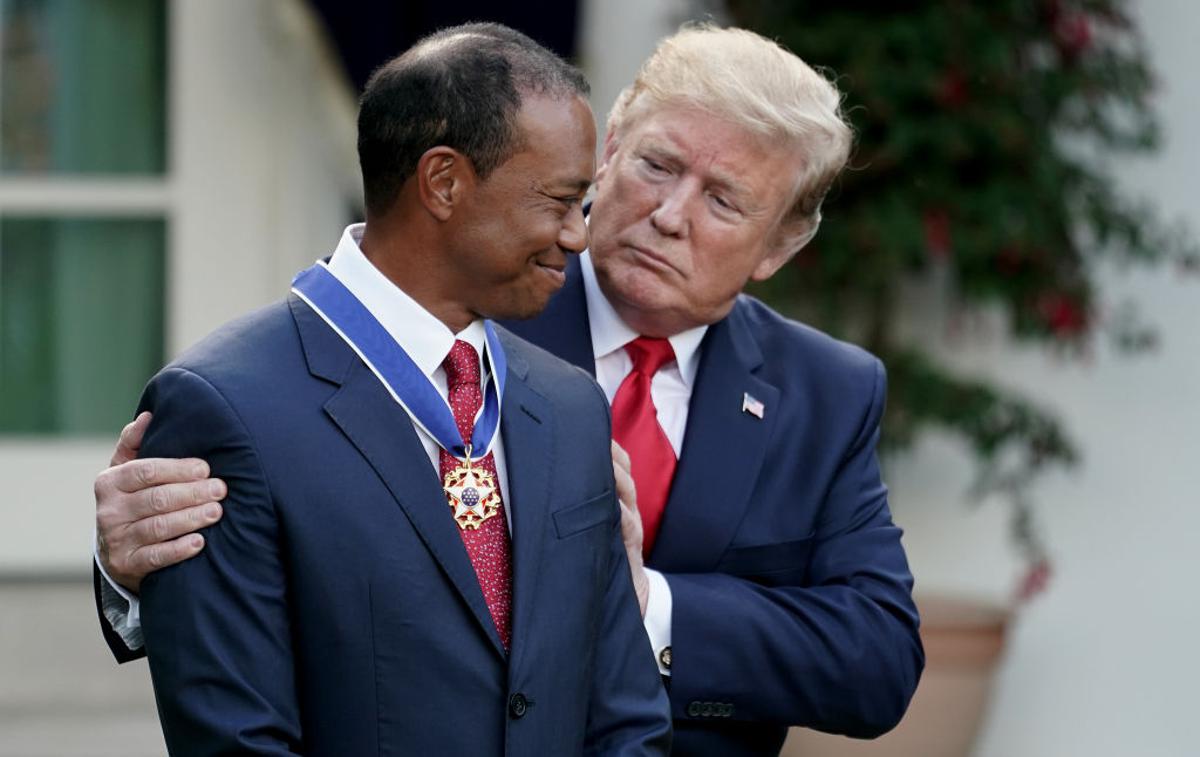 Tiger Woods | Ameriški predsednik Donald Trump je odlikoval golfista Tigerja Woodsa. | Foto Getty Images