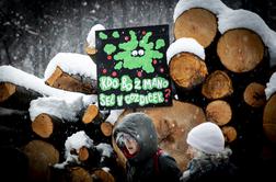 Predstavniki civilne družbe protestirali proti poseku gozda na ljubljanskem Rožniku #foto