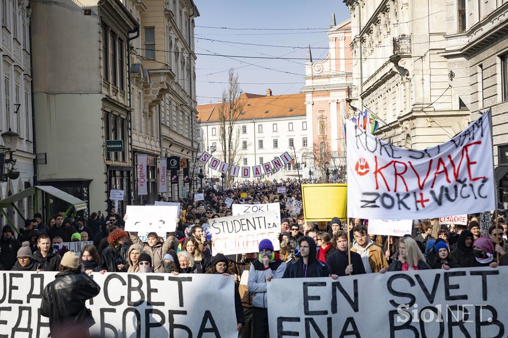 Shod v podporo študentov v Srbiji