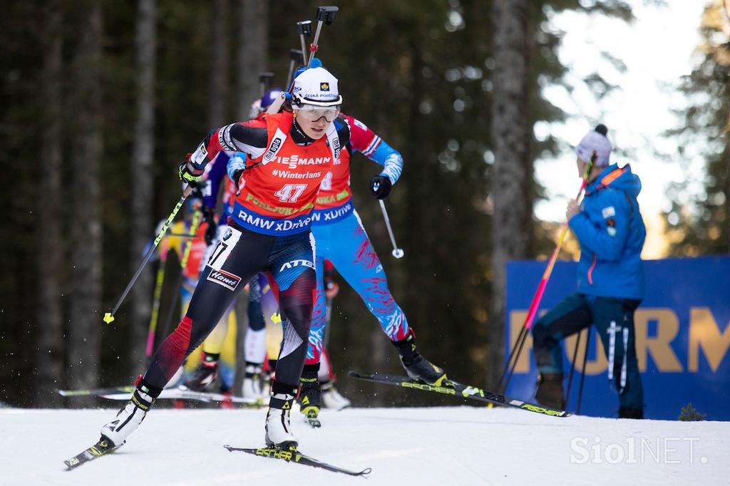 Biatlon Pokljuka zasledovalna tekma ženska