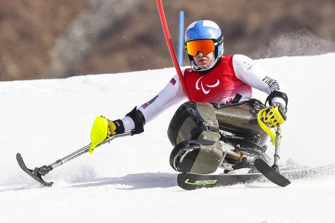 Edini slovenski predstavnik na paraolimpijskih igrah v Pekingu se od iger poslavlja s 13. mestom v veleslalomu, medtem ko je v slalomu po napaki odstopil v drugi vožnji. V Slovenijo se vrača jutri, ko mu na Jesenicah (13.00) pripravljajo sprejem.  | Foto: Guliverimage/Vladimir Fedorenko