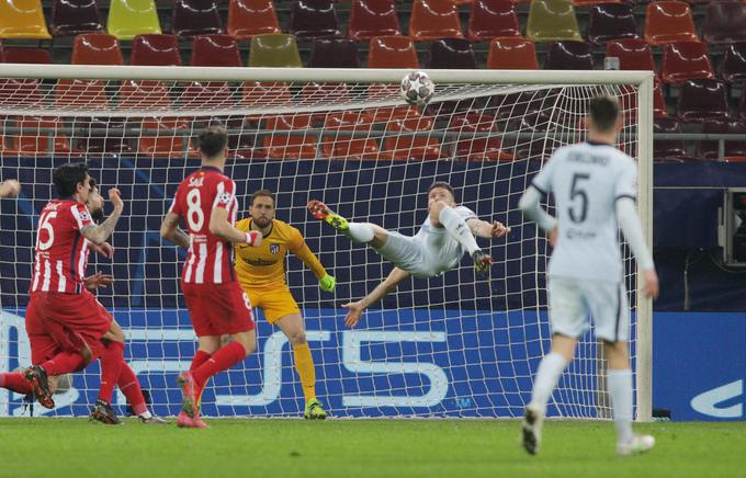 Olivier Giroud je Chelseaju prinesel tesno zmago nad Atleticom in pomembno prednost pred povratno tekmo. | Foto: Reuters