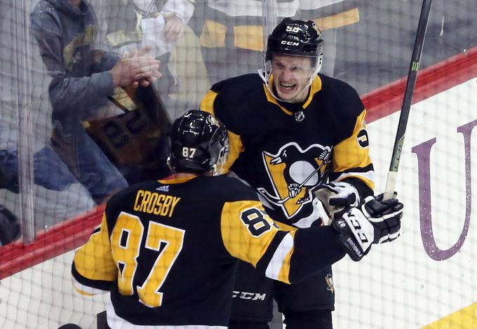 Jake Guentzel je dosegel zmagoviti zadetek za Pittsburgh. | Foto: Reuters