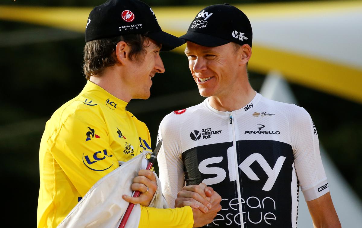 Geraint Thomas & Chris Froome | Geraint Thomas in Chris Froome imata skupaj pet zmag na Dirki po Franciji, letos pa ju na Touru ni. Valižan bo dirkal na Giru, Anglež pa na Vuelti. | Foto Reuters