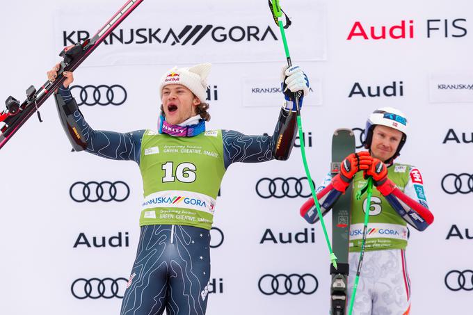 Še bolj kot Henrik Kristoffersen je v Podkorenu v finalu navdušil na koncu drugi  Lucas Braathen. | Foto: Aleš Fevžer