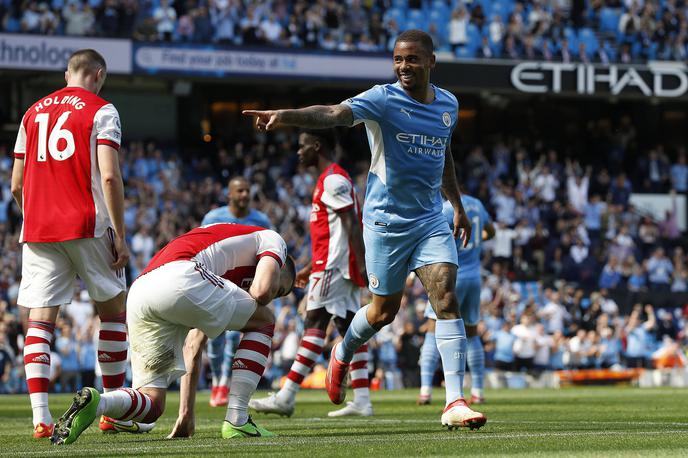 Gabriel Jesus (Man City - Arsenal) | Gabriel Jesus je po podaji Jacka Graelisha poskrbel za vodstvo Manchester Cityja s 3:0, do konca tekme sta v mreži Arsenala pristali še dve žogi. | Foto Guliverimage