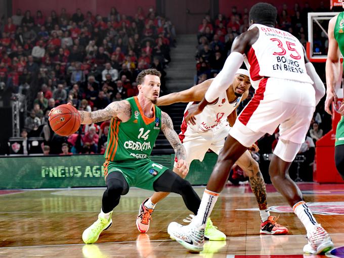 Josh Adams je bil najboljši strelec tekme. | Foto: KK Cedevita Olimpija/Tine Ružič