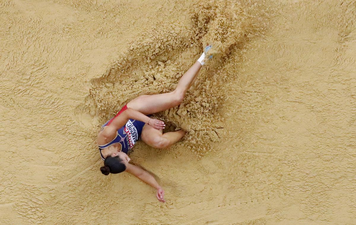 Ivana Španović | Srbska atletinja Ivana Španović je zaradi poškodbe stegenske mišice morala odpovedati nastop na dvoranskem evropskem prvenstvu. | Foto Reuters