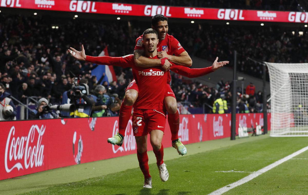 Atletico Madrid | Mario Hermoso je v sodnikovem podaljšku popeljal Atletico do dragocene zmage s 3:2. | Foto Reuters