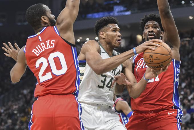 Giannis Antetokounmpo je bil znova prvo ime Milwaukeeja ob zmagi nad Philadelphio. | Foto: Reuters