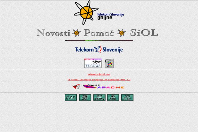 Spletna stran www.siol.net se je pojavila nekaj mesecev pred začetkom delovanja istoimenskega informativnega portala – tako so bili videti zelo skromni začetki spletne strani www.siol.net | Foto: Siol.net/ A. P. K.