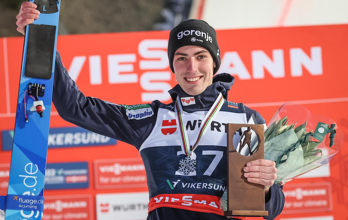 Timi Zajc | Timi Zajc je bil osrednji slovenski junak posamične tekme na svetovnem prvenstvu v poletih, potem ko je osvojil srebrno medaljo. | Foto Sportida