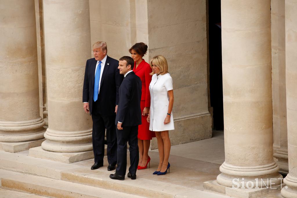 donald trump, melania trump, emmanuel macron, brigitte trogneux