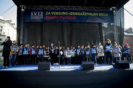 protest stavka Ljubljana Sviz