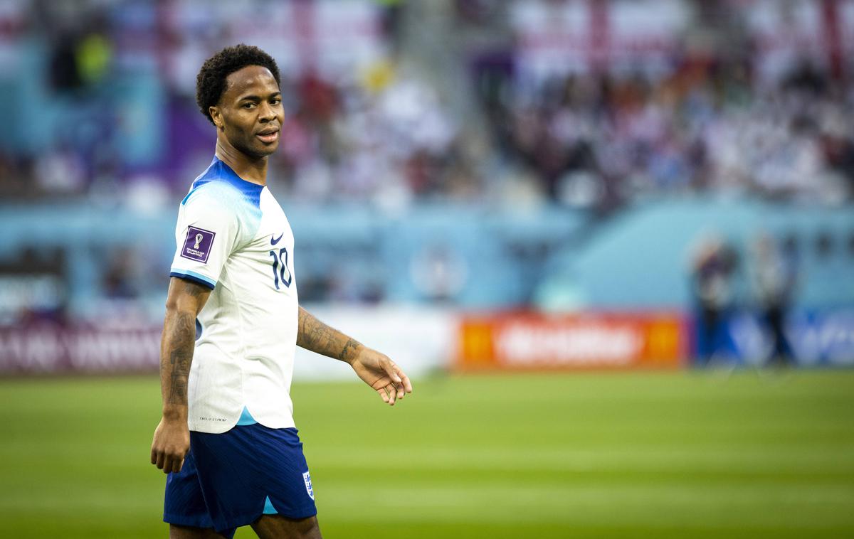 Raheem Sterling | Raheem Sterling, ki je na tem SP prispeval gol in podajo, se v petek vrača v Katar. | Foto Guliverimage