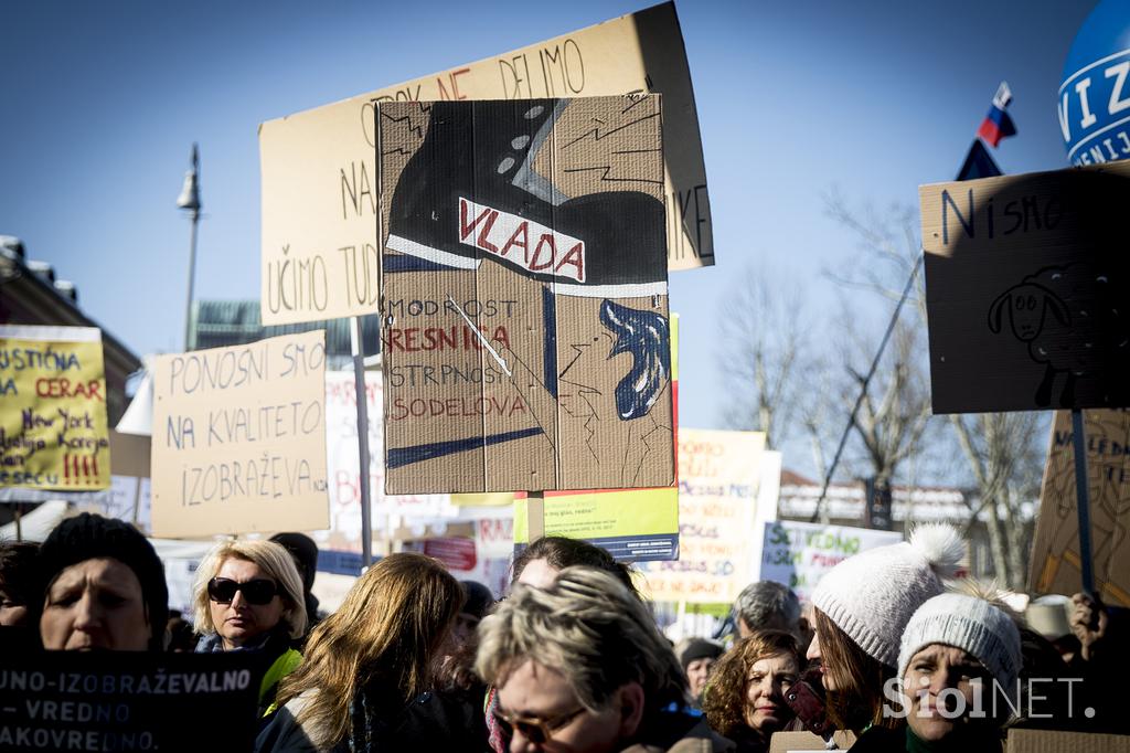 protest stavka Ljubljana Sviz