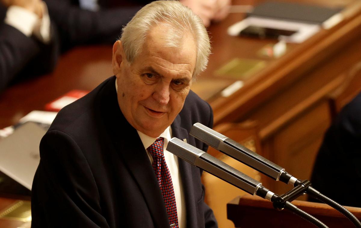 Miloš Zeman | Češki predsednik Miloš Zeman se je zavzel za razširitev skupine V4 na Slovenijo. | Foto Reuters