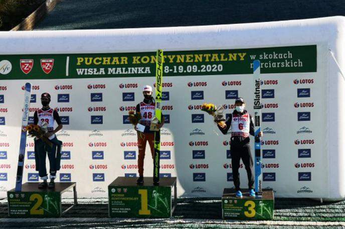 Anže Lanišek - Wisla (celinski pokal) | Anže Lanišek (desno) je v Wisli stopil na stopničke. | Foto SloSki