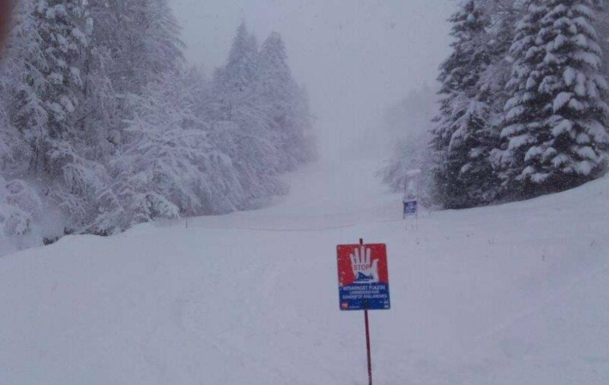 Snežni plaz | Na širšem območju Turskega žleba se je v času, ko se je sprožil plaz, po informacijah policije zadrževalo 11 planincev in turnih smučarjev. | Foto STA