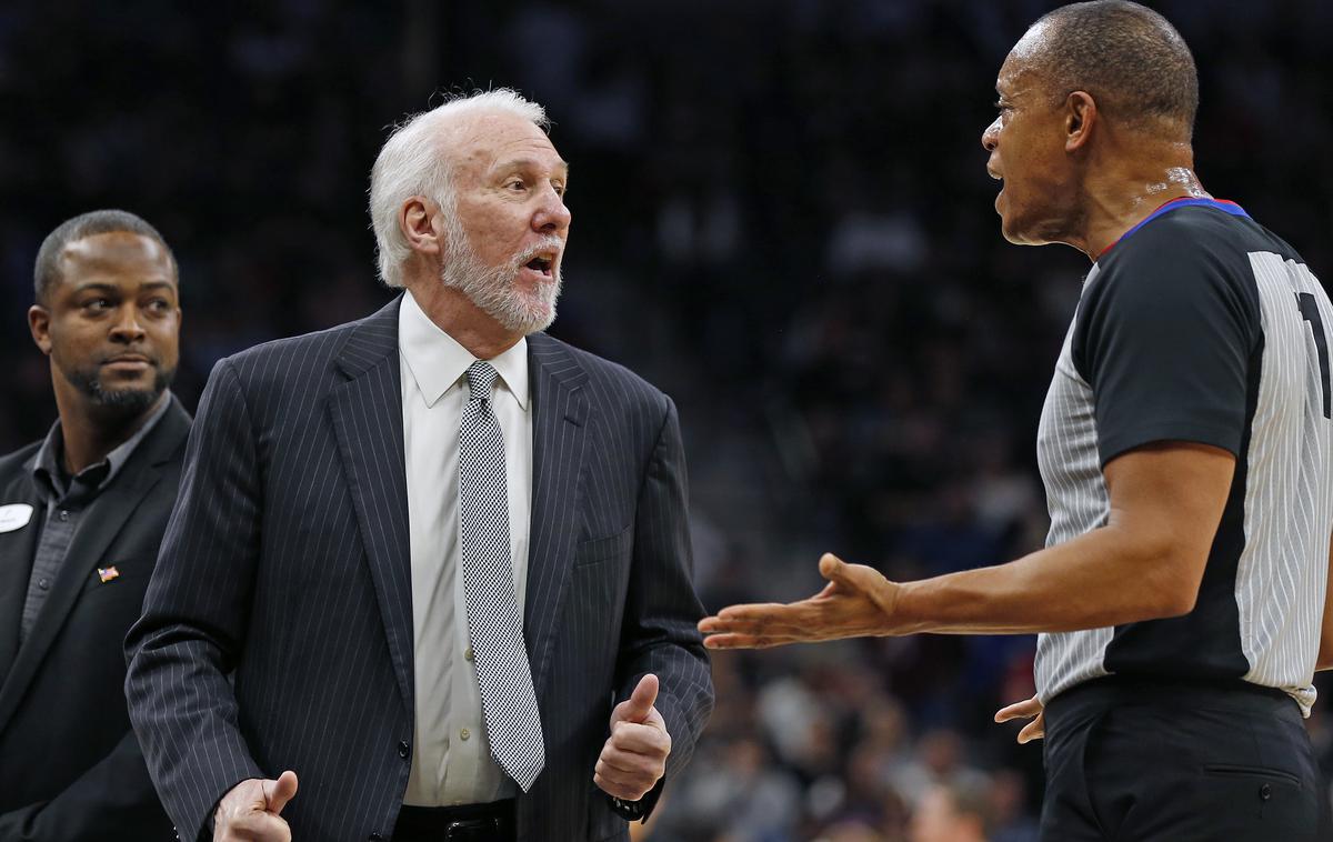 Gregg Popovich | Trener San Antonia Gregg Popovich ima zapleten odnos s sodniki v ligi NBA. | Foto Guliver/Getty Images