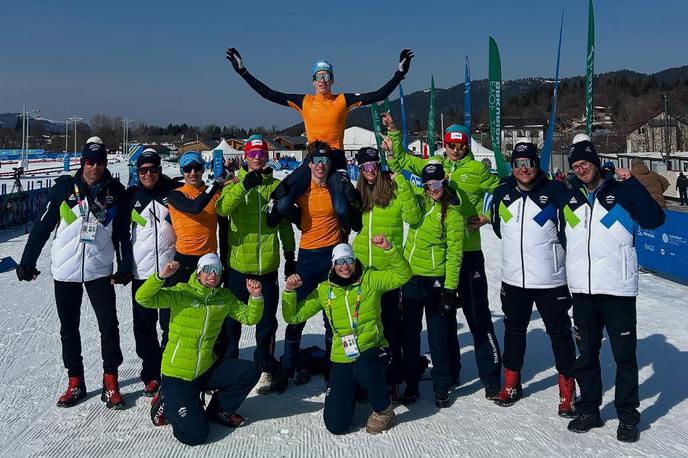 Tine Šporn in slovenska ekipa na Ofemu 2025 v Gruziji | Tine Šporn je v smučarskem teku na deset kilometrov v prosti tehniki na Ofemu v Gruziji zasedel četrto mesto. | Foto OKS