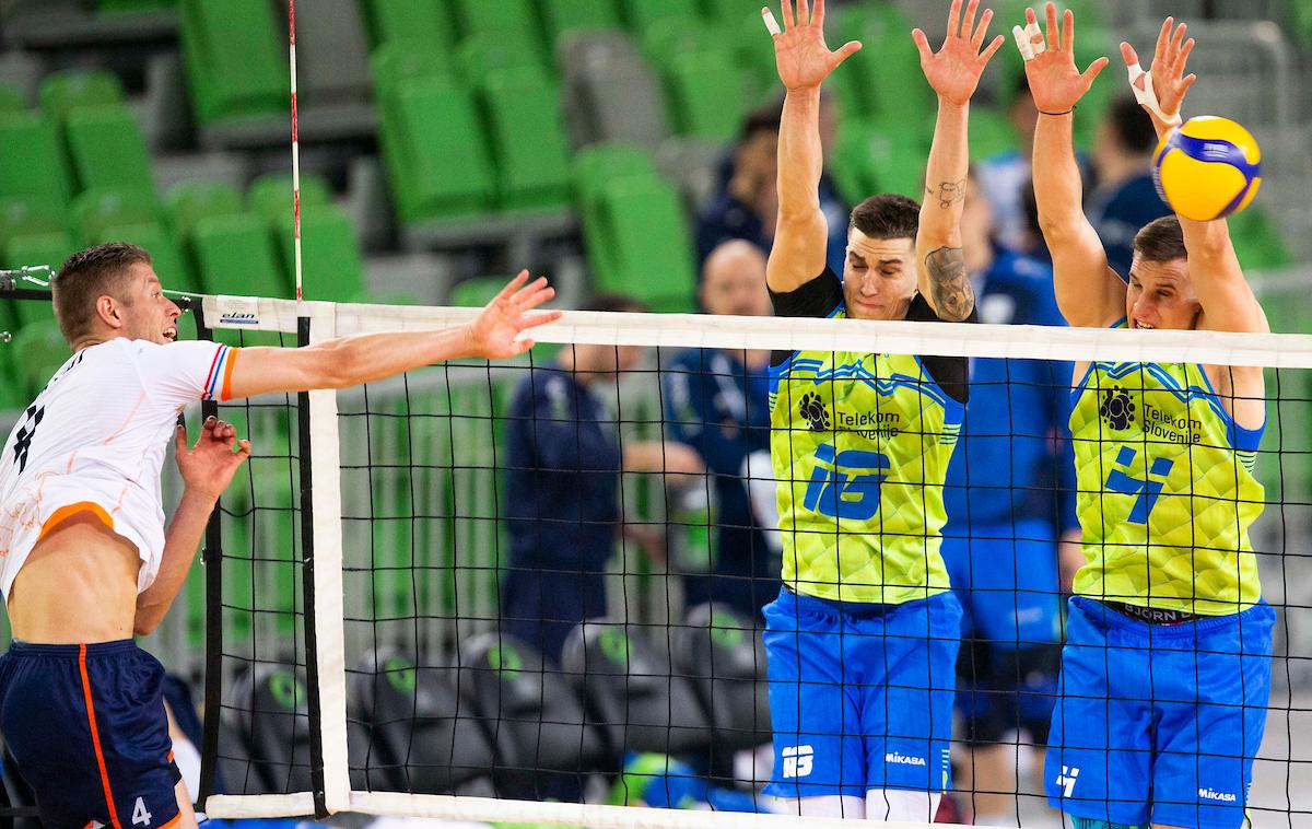 Slovenija Nizozemska odbojka | Slovenci so na prvi pripravljalni tekmi priznali premoč Nizozemcem, ki so v Stožicah slavili s 3:0 v nizih. | Foto Siniša Kanižaj/Sportida