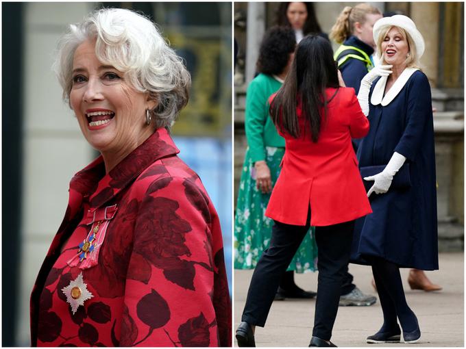 Igralki Emma Thompson (levo) in Joanna Lumley (desno) | Foto: Reuters