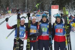 Slovenski biatlonci brez Faka 15., zmaga Norveški