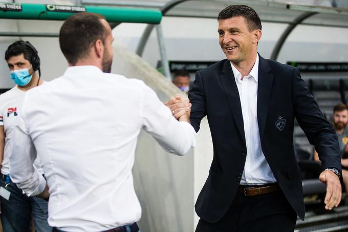 Hrvaška stratega Dino Skender (Olimpija) in Sergej Jakirović (Maribor), ki ga je po nepričakovanem debaklu v Evropi zamenjal Mauro Camoranesi, sta v prejšnji sezoni ostala brez lovorik. | Foto: Grega Valančič/Sportida