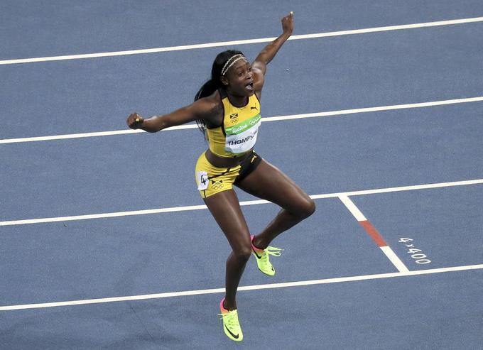 Elaine Thompson ni mogla verjeti, kaj ji je uspelo. | Foto: Reuters