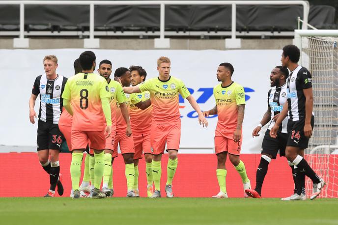 Manchester City | Veselje nogometašev Manchester Cityja, ki so zlahka opravili z Newcastle Unitedom. | Foto Getty Images