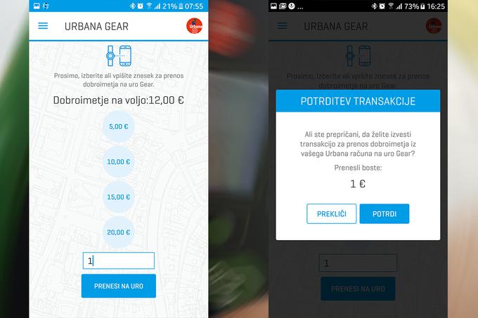 Virtualna Urbana na pametni uri je povsem ločena enota, a je dobroimetje nanjo mogoče dodajati tudi s prenosom sredstev z virtualne Urbane na pametnem telefonu, povezanim s to uro. | Foto: Srdjan Cvjetović