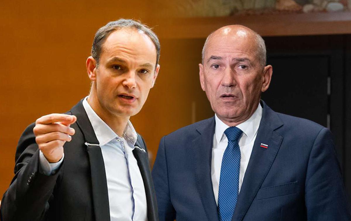 Anže Logar, Janez Janša | Janez Janša je Anžeta Logarja pozval, da do konca leta 2023 uredi statusne zadeve v poslanski skupini.  | Foto STA