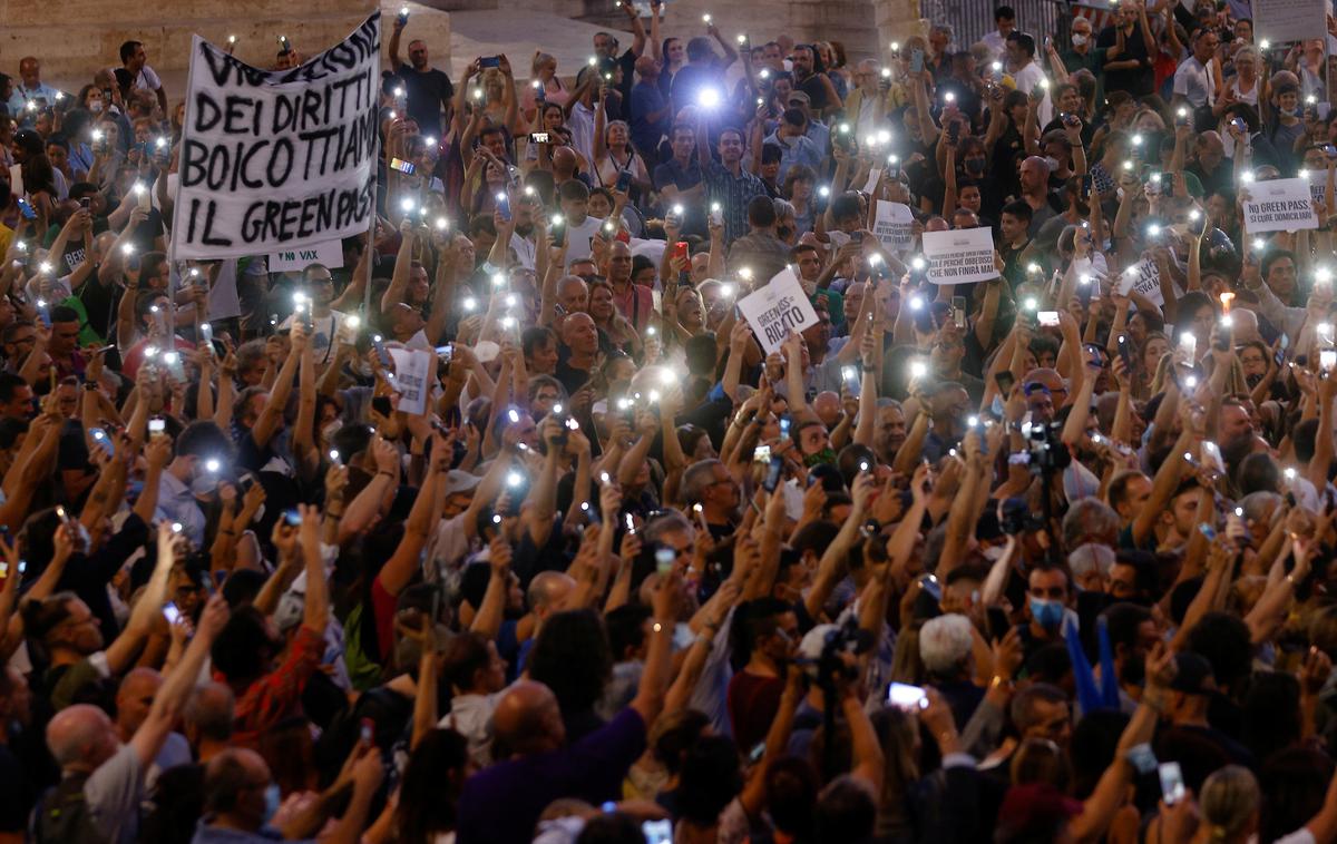 Italija protesti zeleno potrdilo | Fotografija je simbolična.  | Foto Reuters