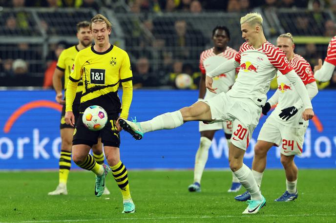 Borussia Dortmund : RB Leipzig Benjamin Šeško | Benjamin Šeško je dobil priložnost v zaključku derbija. | Foto Reuters