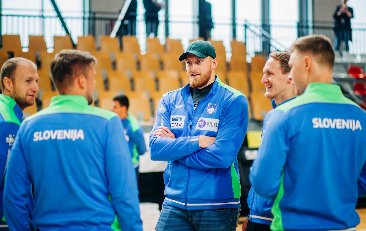 Slovenska rokometna reprezentanca, trening, Blaž Blagotinšek | Blaž Blagotinšek je znova v boju za naziv najboljšega obrambnega igralca lige prvakov. | Foto Siniša Kanižaj/Sportida