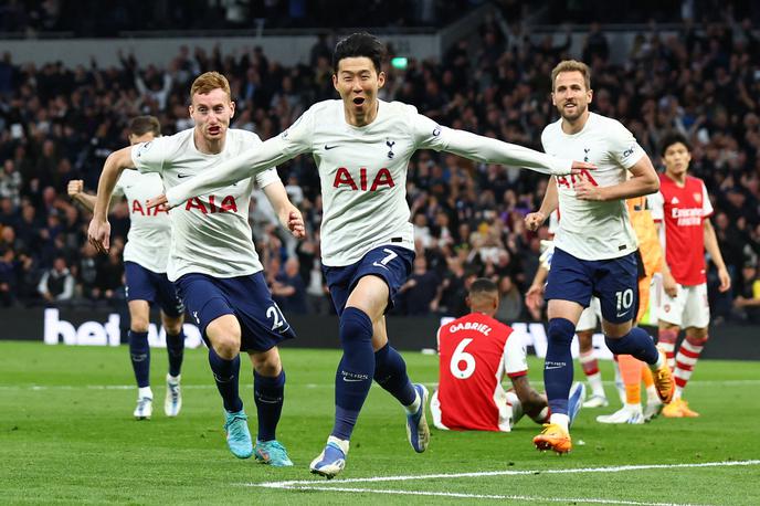 Tottenham | Mrežo Arsenala je v severnolondonskem derbiju zatresel tudi Južnokorejec Son Heung-min. | Foto Reuters