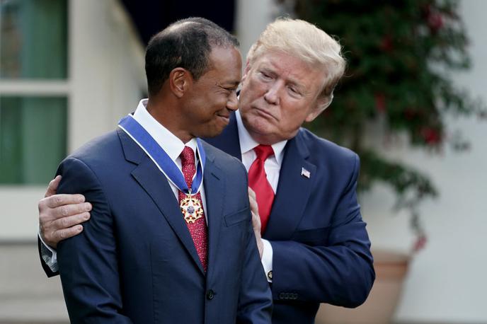 Tiger Woods | Ameriški predsednik Donald Trump je odlikoval golfista Tigerja Woodsa. | Foto Getty Images