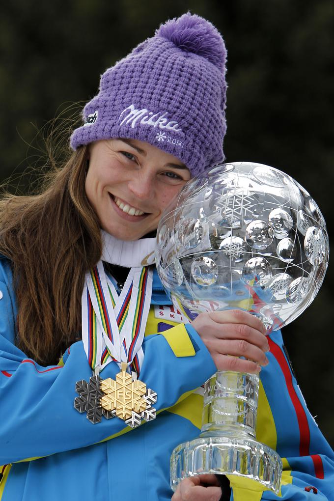 Kar devet snežink ima v svoji zbirki Tina Maze. Štiri zlate in pet srebrnih. Slovenski alpski smučarji so jih skupaj osvojili 20. | Foto: Getty Images