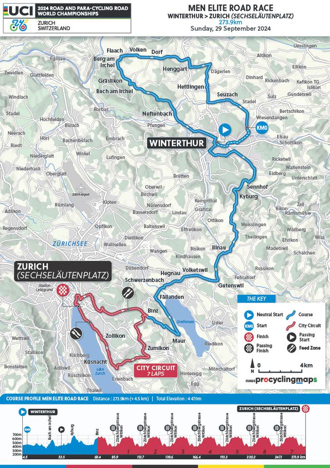 Zürich cestna dirka profil | Foto: UCI