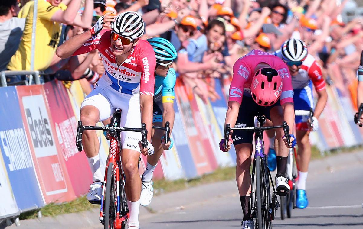 Amstel Gold Race Mathieu Van der Poel | Mathieu Van der Poel se je veselil nove zmage. | Foto zajem zaslona