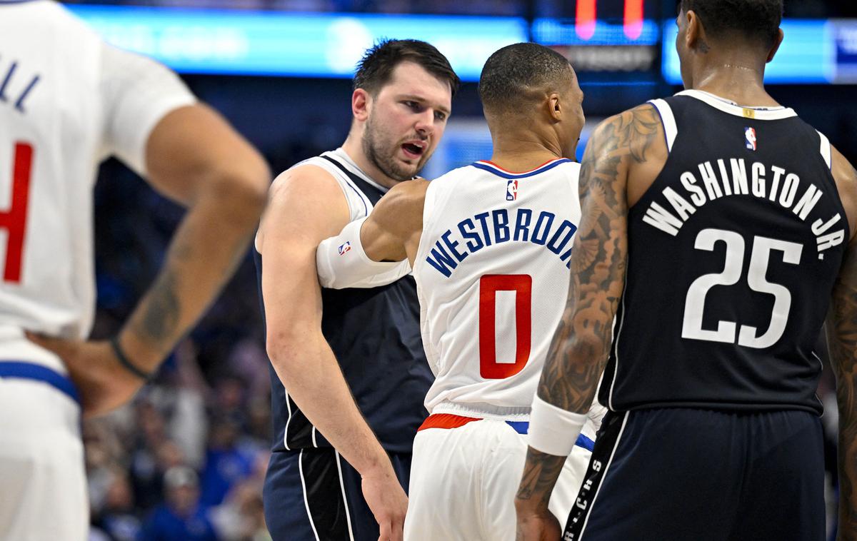 Luka Dončić Russell Westbrook | Russell Westbrook je bil v zadnji četrtini izključen. | Foto Reuters