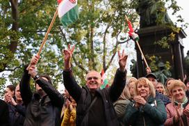 Protest v Budimpešti proti vladi Viktorja Orbana