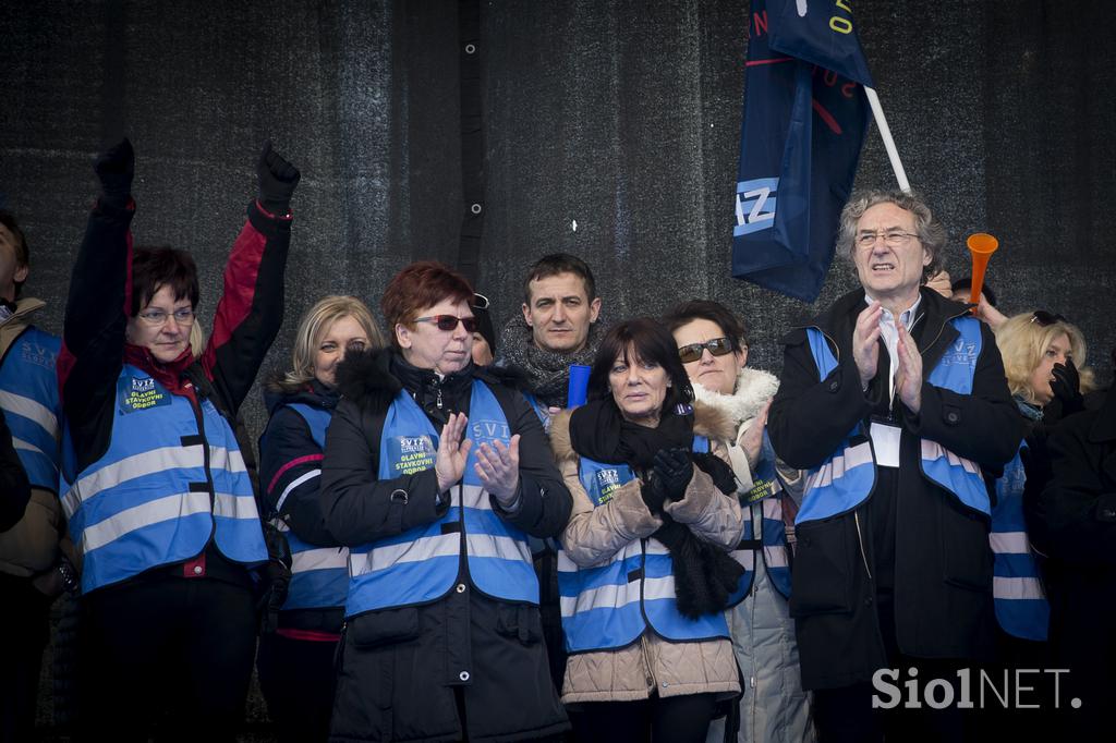 protest stavka Ljubljana Sviz