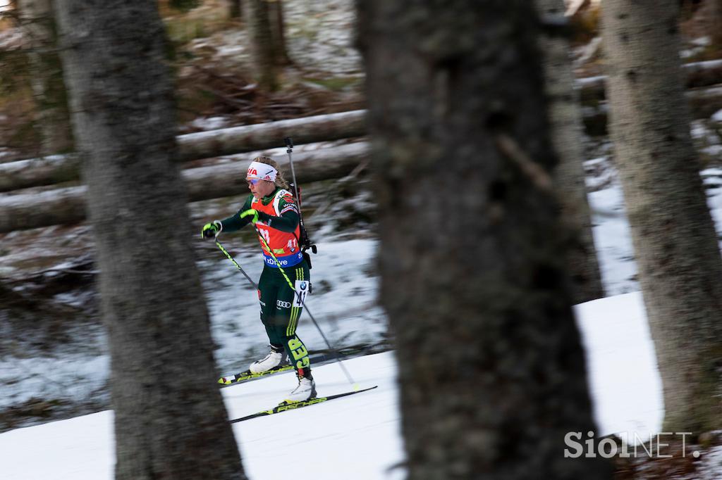 Biatlon Pokljuka zasledovalna tekma ženska