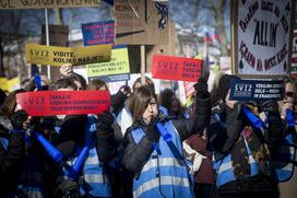 protest stavka Ljubljana Sviz